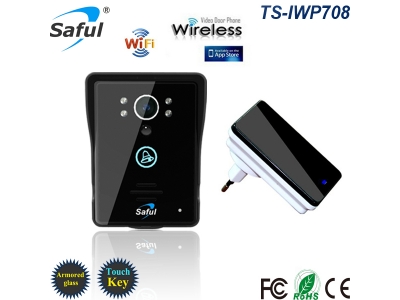 Saful TS-IWP708 wifi video door phone + wireless indoor dingdong doorbell - answer your door with a smartphone