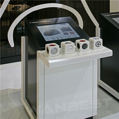 Solid Surface Museum White Mobile Exhibition Counter