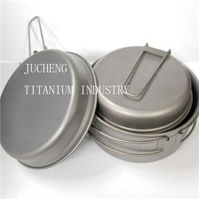 Outdoor cookware titanium camping pot