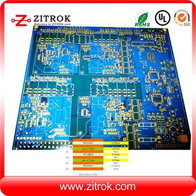 6L Immersion Gold 2.0mm Thickness Blue Soldermask PCB Circuit Board