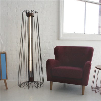 Wire Steel And Wood Side Table