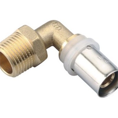 Brass Crimp Fitting Male Elbow
