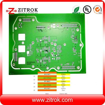 Immersion Tin Matte Green 6L Multilayer Circuit Board