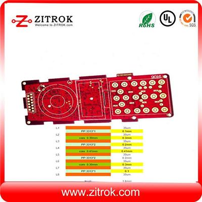 High TG180 Red Soldermask 8Layer Immersion Gold Board