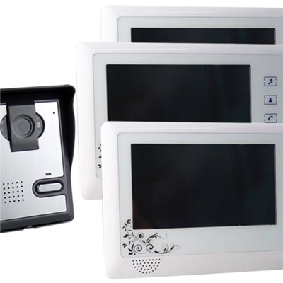 Saful TS-YP819MA 7 Inch Color Screen Wired Video Door Phone System Home Intercom Doorbell With 3 Monitors