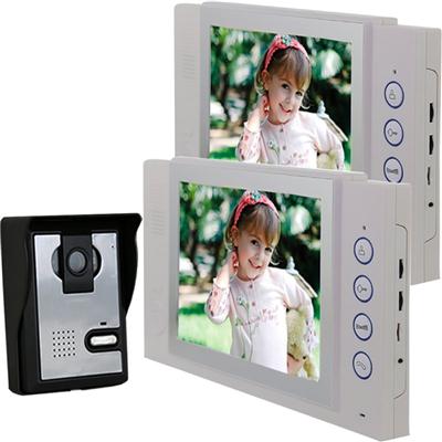 TS-YP815MA12 8'' Color LCD Screen Wired Video Doorbell Intercom System With Camera For Home Door Phone Kit (2 Indoor Monitors)