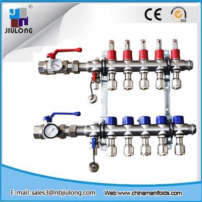 Stainless Steel Bamboo Joint Manifold With Long Flowmeter