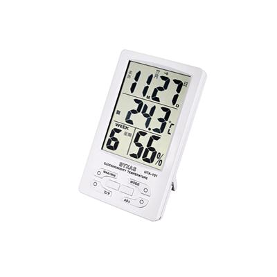 BYXAS Digital Thermo-Humidity Meter with clock, calendar, alarm HTA-101
