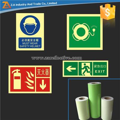 DIN67510 Self Adhesive Acrylic Material Photoluminescent Sticker For Warning Signs