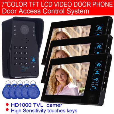 7 Color TFT LCD Video Door Phone Door Access Control System