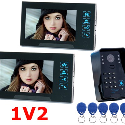 TS-806MJIDSN12 7inch Color LCD Screen Wired Video Intercom With Door Access Control System