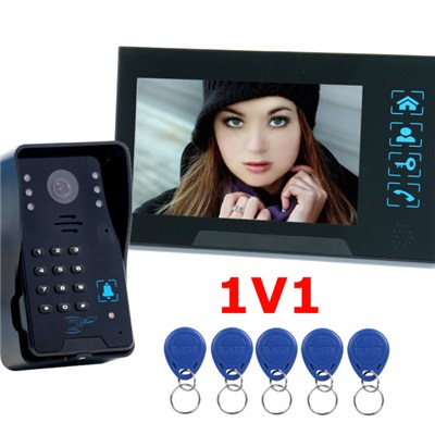 TS-806MJIDSN11 7inch Wired Video Door Intercom unlock by pin , id card