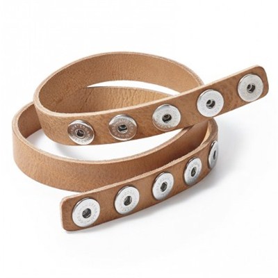 Natural Classic Skinny Snap Button Leather Belt