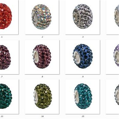 2015 Latest Rhinestone Big Hole Beads For Bracelet Accessories