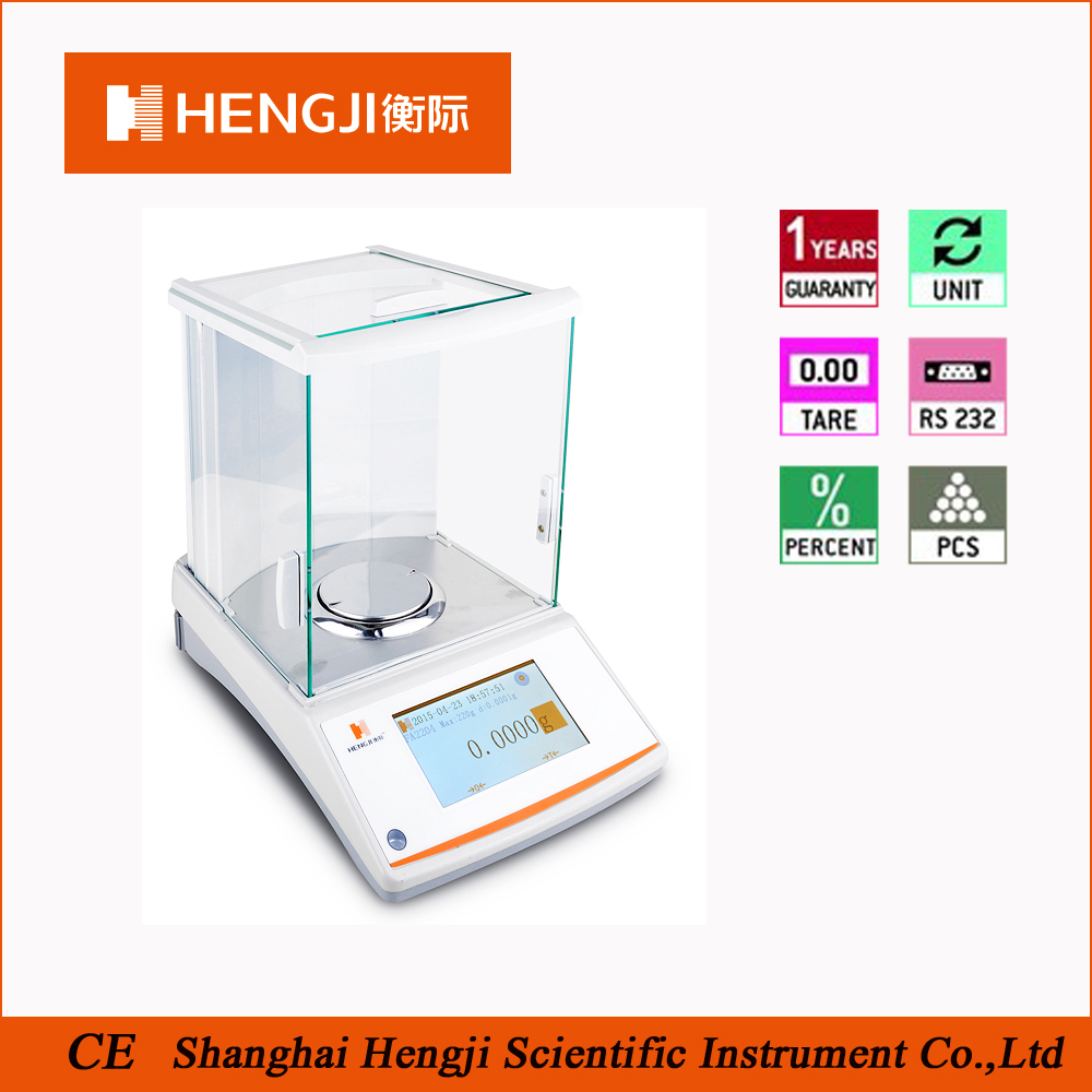 100g LCD display 0.0001g touch screen analytical electronic balance with rs232c interface