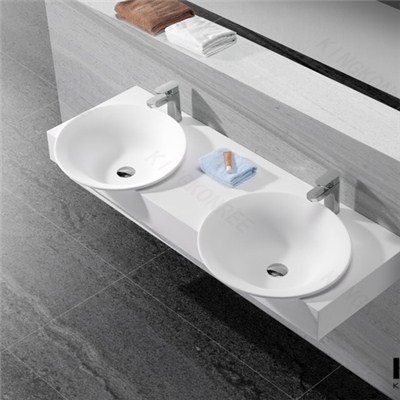 New Solid Surface Wall Mounted Wash Basin For Bathroom
