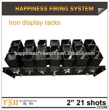 2 21 shot(7*3 shots) iron base, aluminum tubes display racks, for fireworks display, 2 mortars tubes display