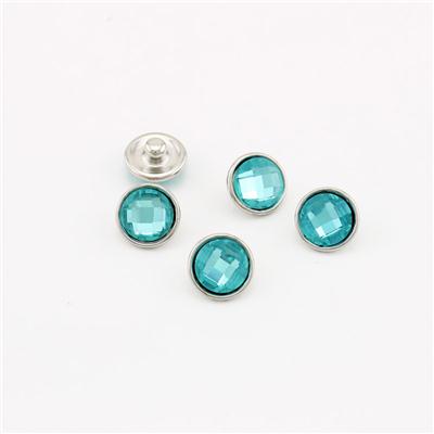 12mm Facted Glass Cabohcon Covered Button Jewelry Snaps