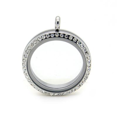 Large 38mm Screw Floating Lockets With Crystals