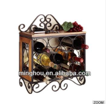11 Bottles Antique Decorative Metal Wall Mounted Wine Rack MH-MR-15038