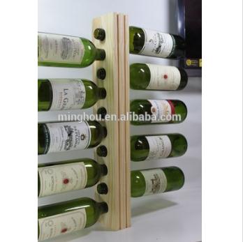Natural Wood Wall Mounted Wine Rack For 10 Bottles MH-MR-15036