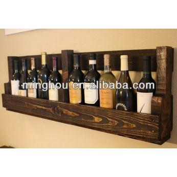 Wooden Wall Mounted Wine Bottle Storage Shelf MH-MR-15034