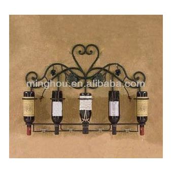 Fashionable Factory Wall Mounted Metal Wine Rack For Wine Storage MH-MR-15031