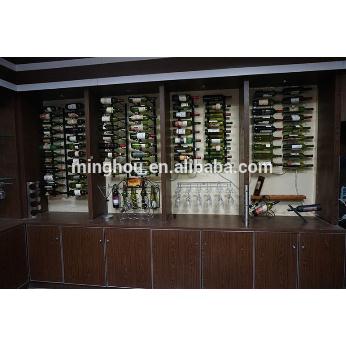 24 Bottle Metal Wall Mounted Hanging Display Holder Stand With Chrome Plated MH-MR-15015