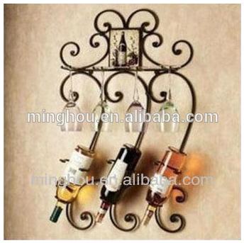 Elegant Antique Metal Wall Mounted Wine Rack MH-MR-15005