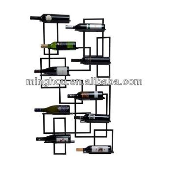 10 Bottle Decorative Metall Wall Mounted Wine Display Holder MH-MR-15022