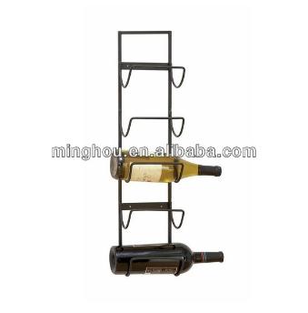Fashionable Metal Wall Mounted Wine Display Rack Bottle Holders For 5 Bottles MH-MR-15026