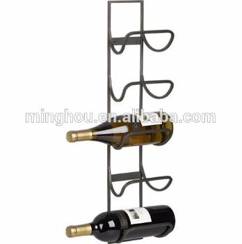5 Bottle Elegant Wall Mounted Wine Racks , Simply Design Metal Wall Display MH-MR-15013