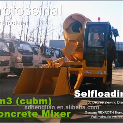 3m3 Mobile Mini Self Loading Concrete Mixer Truck
