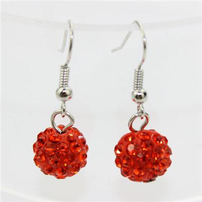 Name:Red Pave Ball Shamballa Earring