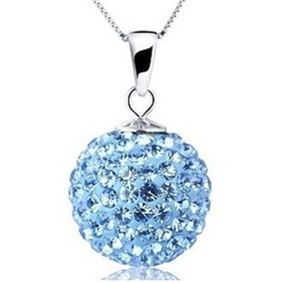 Blue Full Pave Ball Shamballa Necklace