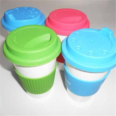 Rubber Cap Procelain Coffee Mugs