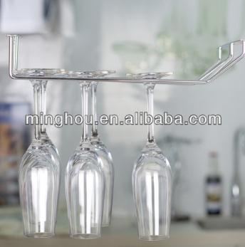 Double Row Metal Hanging Wine Glass Rack Under Cabinet Stemware Holders MH-GR-15015