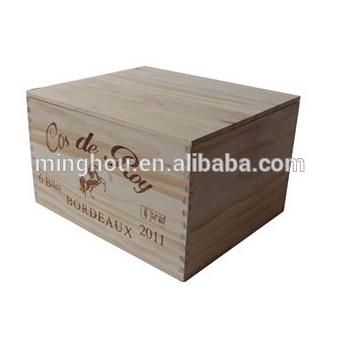 Double Bottle Pine Wood Wine Gift Box MH-WB-15022