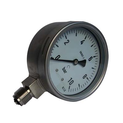 4inch-100mm Full Stainless Steel Bottom Thread Type Pressure Manometer