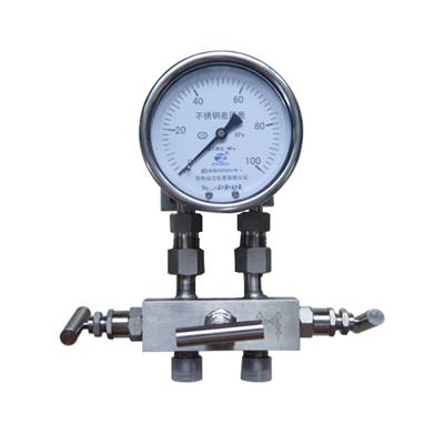 4inch-100mm All Stainless Steel Bottom Connection High Static Pressure Three-valve Differential Pressure Gauge