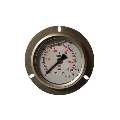 2.5inch-63mm Half Stainless Steel Back Type Liquid Filled Pressure Gauge With Flange