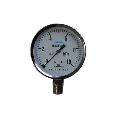 3inch-75mm 10KPa Chrome Plate Material Bellows Low Pressure Gauges