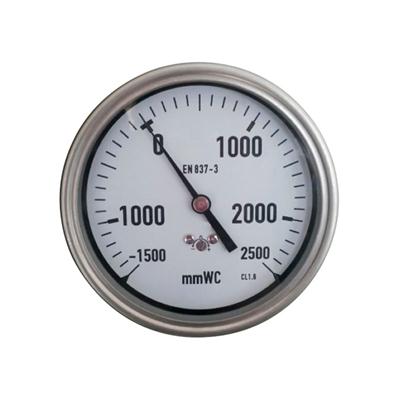 YE-100D 100mm Stainless Steel Case Back Brass Connection Capsule Pressure Gauge