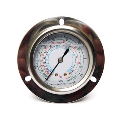 60mm Liquid Filled Type Axial Mount Front Flange Stable Quality General Refrigeration Manometer