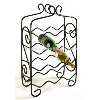 12 Bottle Iron Wine Rack, Decorative Wrought Iron Waved Wine Rack Mh-mr-15040