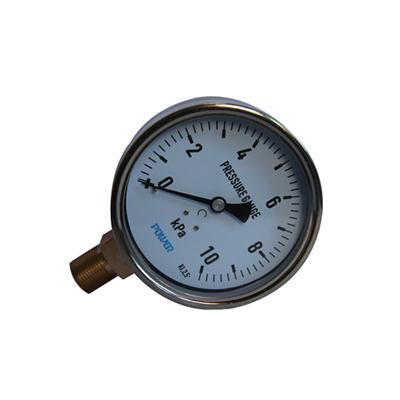 YE-100A 100mm Stainless Steel Case Bottom Brass Connection 10KPa Bellows Pressure Gauge