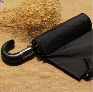Brand Leather Handle 10 Rib Strong Automatic Umbrellas