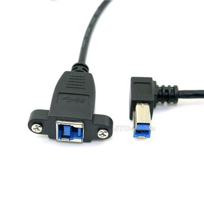 Panel Mount B Type Female To Right Angled B Type Male Extension Cable
