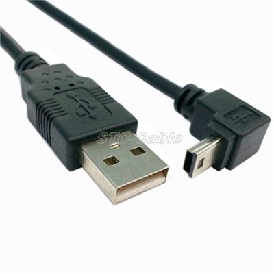 USB 2.0 A To Down Angle Mini B Cable
