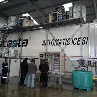 ICESTA Containerized Flake Ice Plants With Automatically Rake System And Ice Weighing And Delivering System 80t/24h
